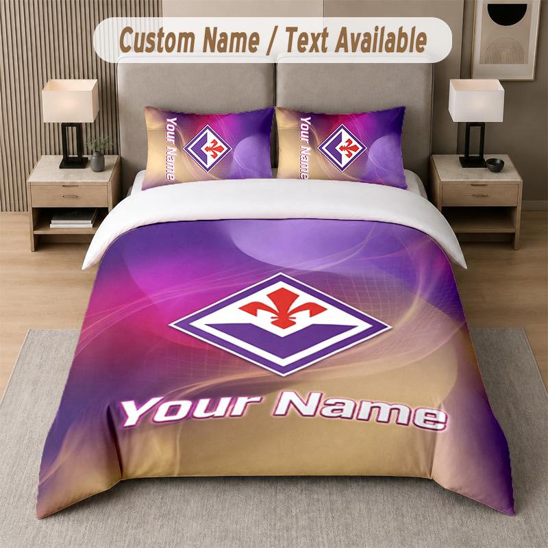 Fiorentina FC Design Bedding Set Custom Text 1 Duvet Cover & 2 Pillow Cases