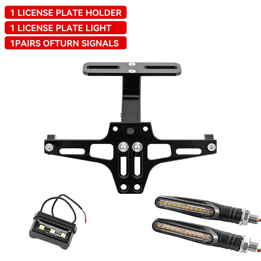 Motorcycle Adjustable Tail Eliminator License Plate Bracket Turn Signal Light For Yamaha Honda Bmw Suzuki Cfmoto Mt07 Mt09 Fz07
