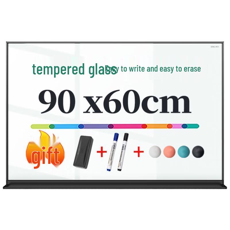 Deli Magnetic Glass Whiteboard with Aluminum Frame