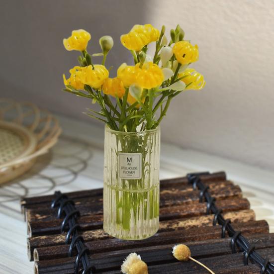 1:6 1:12 Fiori in Miniatura per Casa delle Bambole con Vaso Bouquet per Casa delle Bambole Accessori Mini Arrangement Floreale Giocattolo Micro Paesaggio Decorazione Soggiorno