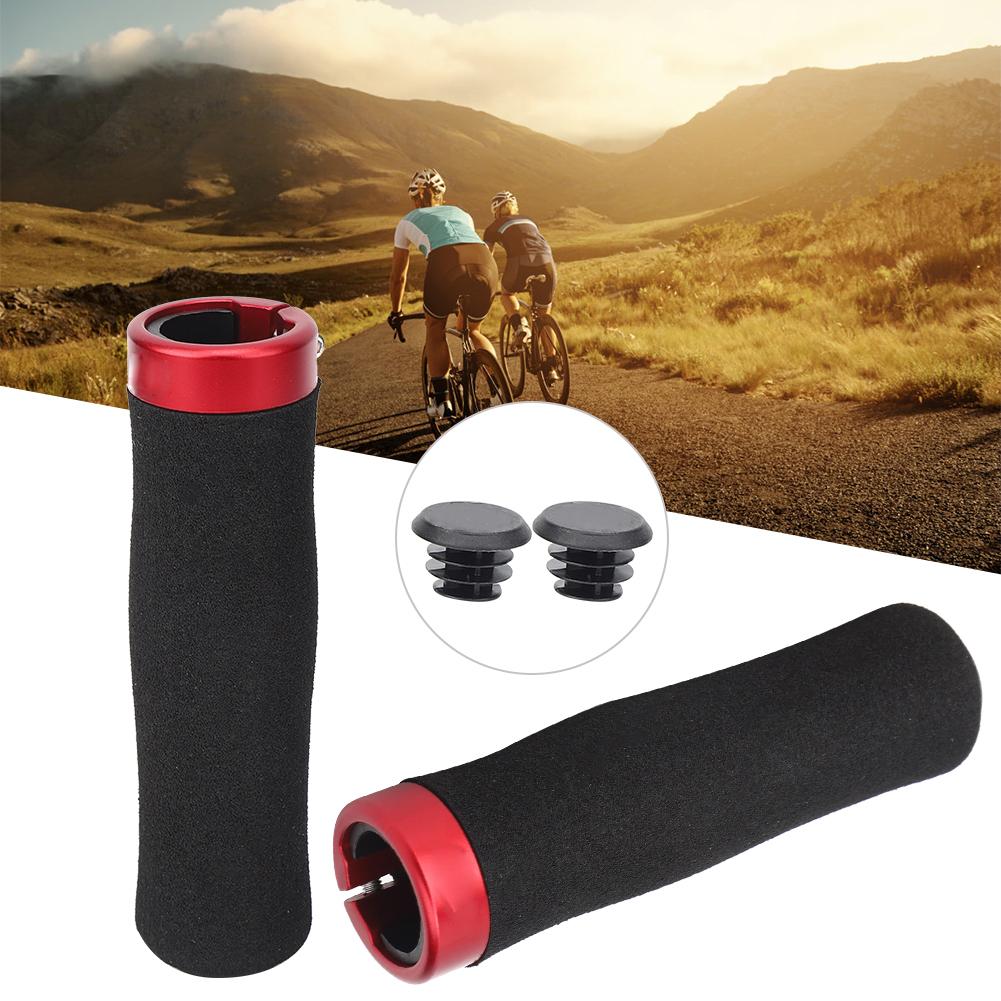 A Pair of High Density Soft Sponge Hard Plastic Mountain Bike Handlebar Cover Lock Grips Cycling Accessory
