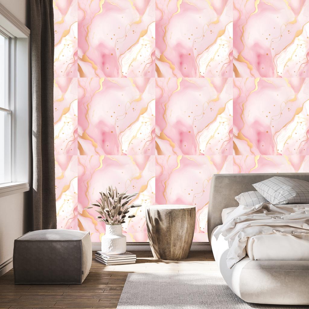 Ink Wallpaper Coral, White and Cream for Living Room and Bedroom 50x1000