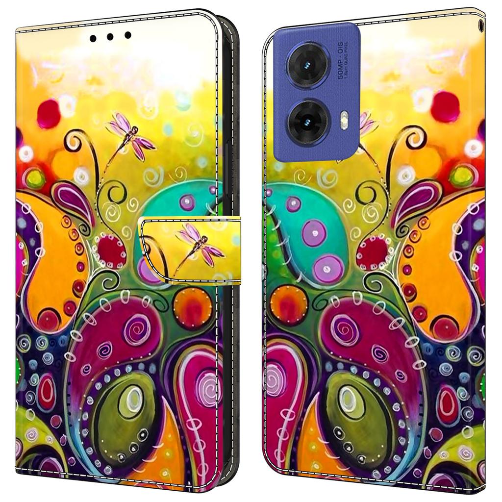 Etui portfelowe ze skóry PU na Motorola Moto G85 5G/S50 Neo 5G z podstawką