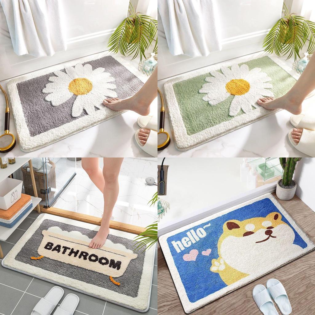 Przytulne Kreskówkowe Maty Podłogowe Łazienkowa Mata Absorbująca z Antypoślizgowym Wzorem na Wejście