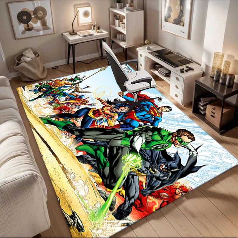 

DC Comics Superhero Group Wallpaper PrintOffice Mat Home Decor Gift For Halloween & Christmas LC38 60cm by 90cm