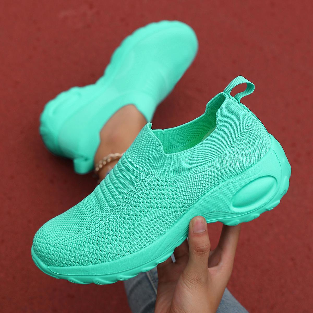 

Large size mother shoes rocking shoes socks shoes casual fly-woven dance shoes 36 изумрудный