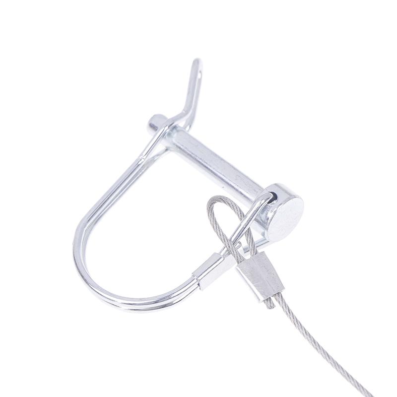 1Pc Stainless Steel Round Arch Wire Shaft Lock Pin With Anti-Lost Rope Coupler Pins Retainer For Farm Trailer Wagon Lawn Garden