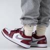 Air Jordan 1 Low GS Cherrywood Red Kids Sneakers White Cement-Grey 553560-615