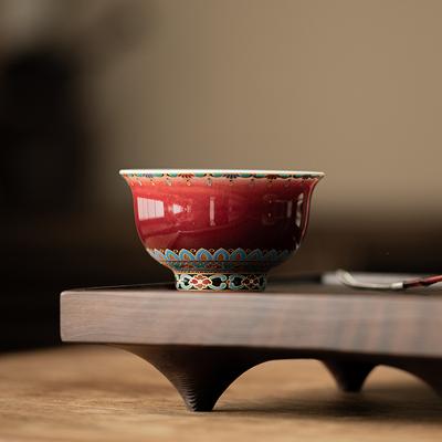 Chinesische Dunhuang Teetassen Haushalt Teegeschirr Rote Meistertasse Kung Fu Teeset Teezeremonie Trinkgeschirr Porzellanbecher Vintage Schalen