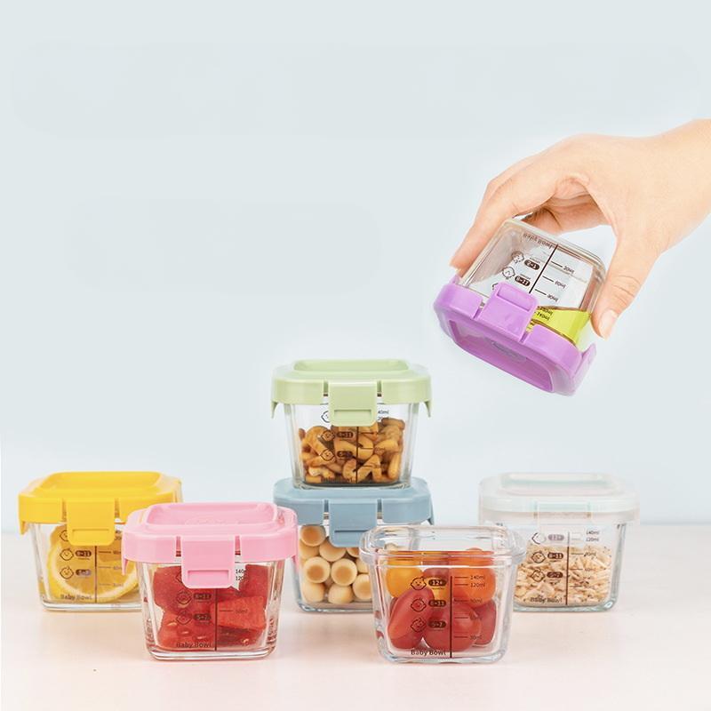 Spock 3-in-1 Tragbare Baby-Glas-Lebensmittelbehälterbox Aufbewahrung Gefrierschrank- und hitzebeständige Aufbewahrungsbox