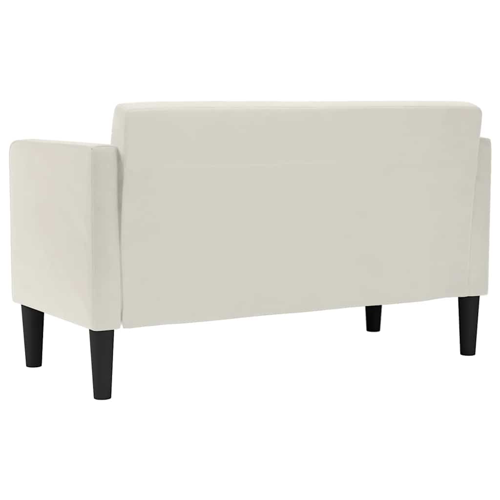 Two Seater Sofa Cream 111 Cm Velvet
