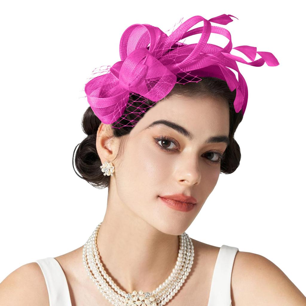 Large Head Bands for Women's Hair Tulle Fascinators For Women Tea Party Hats For Cocktail Wedding Fancy Sweatbands Women Head