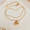 French Retro Teardrop Zircon Necklace: Women's Simple Stainless Steel Clavicle Chain