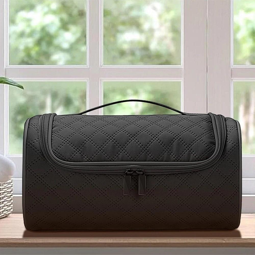 Einfarbige Lockenwickler-Tasche mit Doppelreißverschluss, Aufbewahrungspouch für Glätteisen, Reise