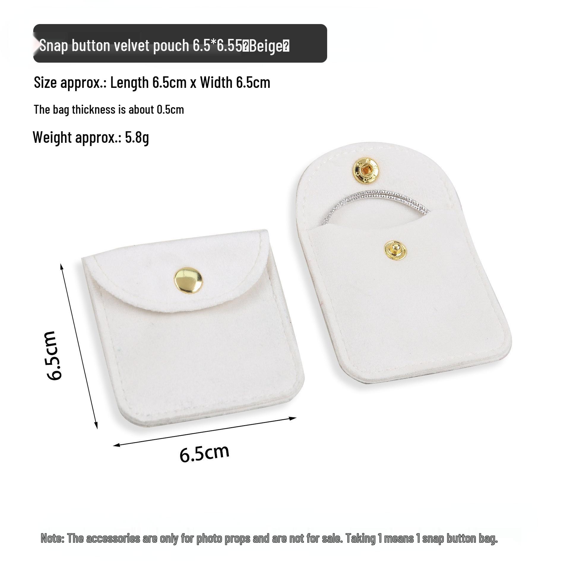

Velvet Snap Button Jewelry Bag for Rings & Necklaces - Mini Storage Bag