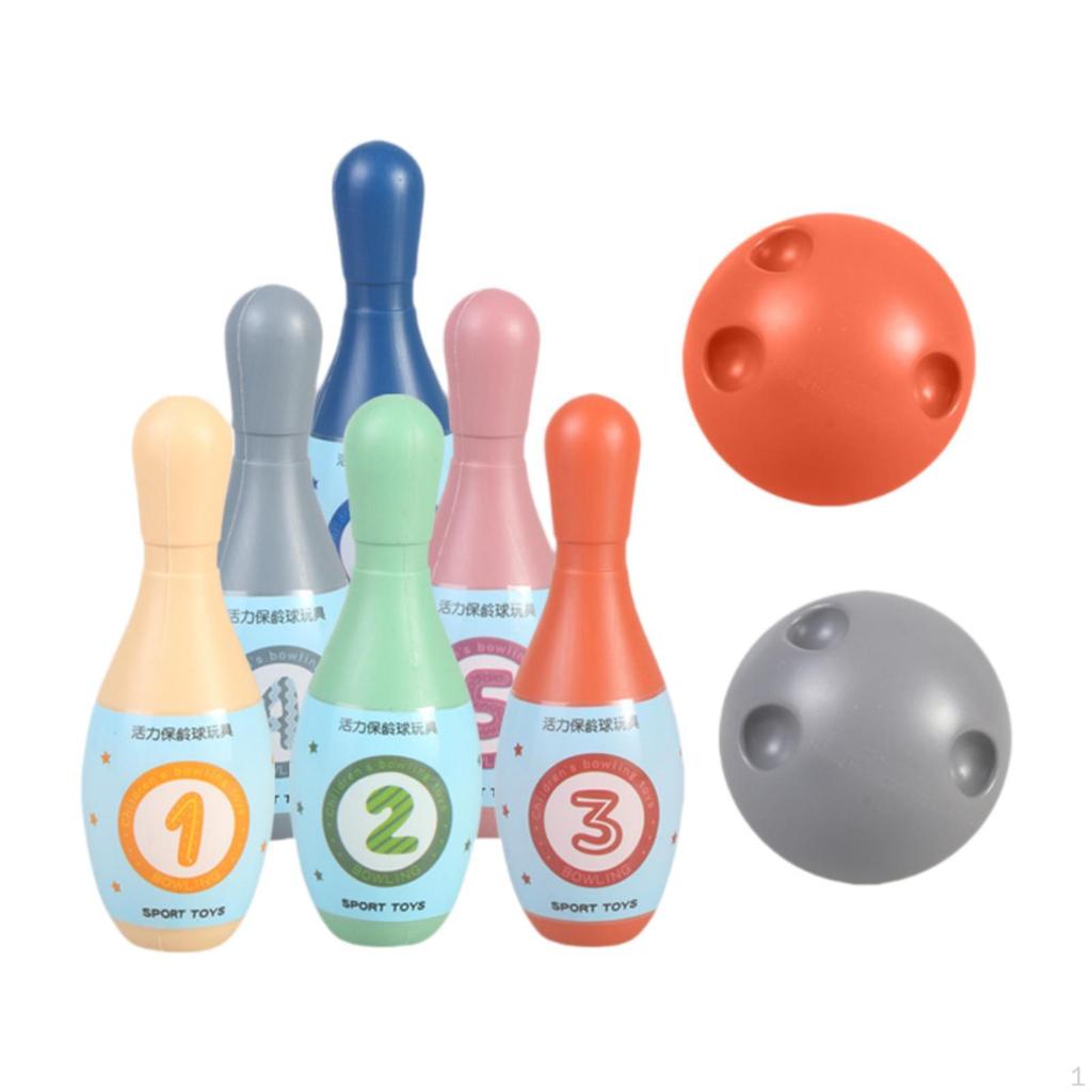 Bowling Game Set for Children, Suitable Indoor And Outdoor Use, with 6 Pins . This