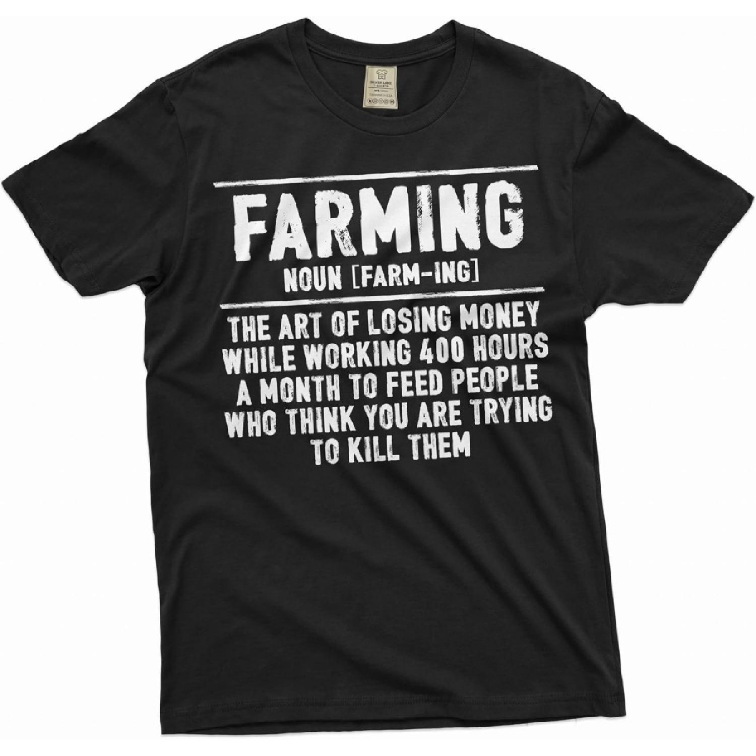 Men s Funny Farming Definition T-Shirt Sarcastic Sarcasm Farmer Gift Birthday tee Shirt for him S