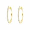 Monaco Pavé Sparkling Bright Stone Circle Design, Versatile Earrings for Women, Gold YE14131OX