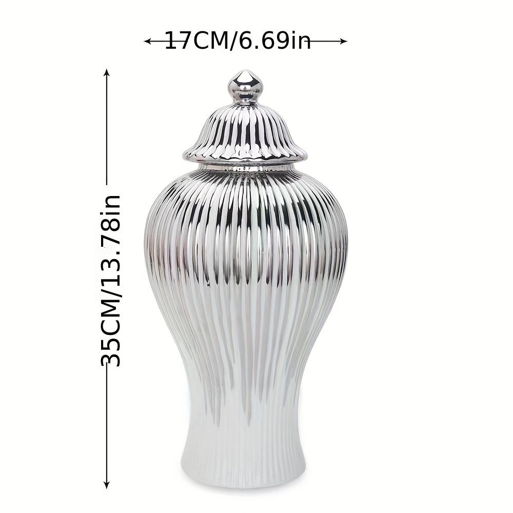 Home Decor Vase Ornaments TV Cabinet Ceramic Vase Silver Plated Gold Plated General Canned Jewelry Storage Jar Ceramic High Vase