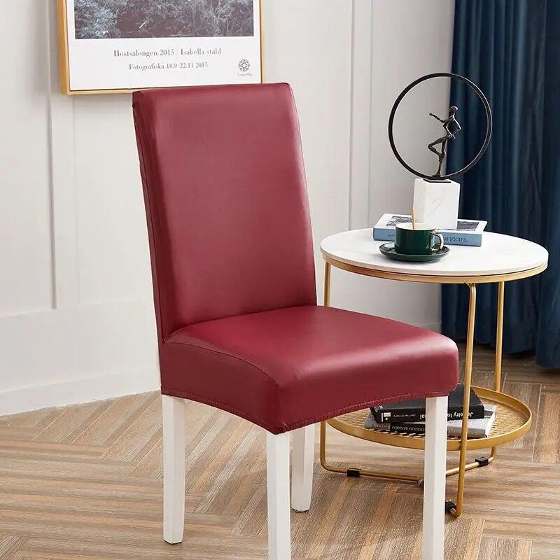 Waterproof Chair Cover PU Elastic Universal Leather Seat Cover Living Room Hotel Dining Table Anti-fouling Duty Free Chair Cover