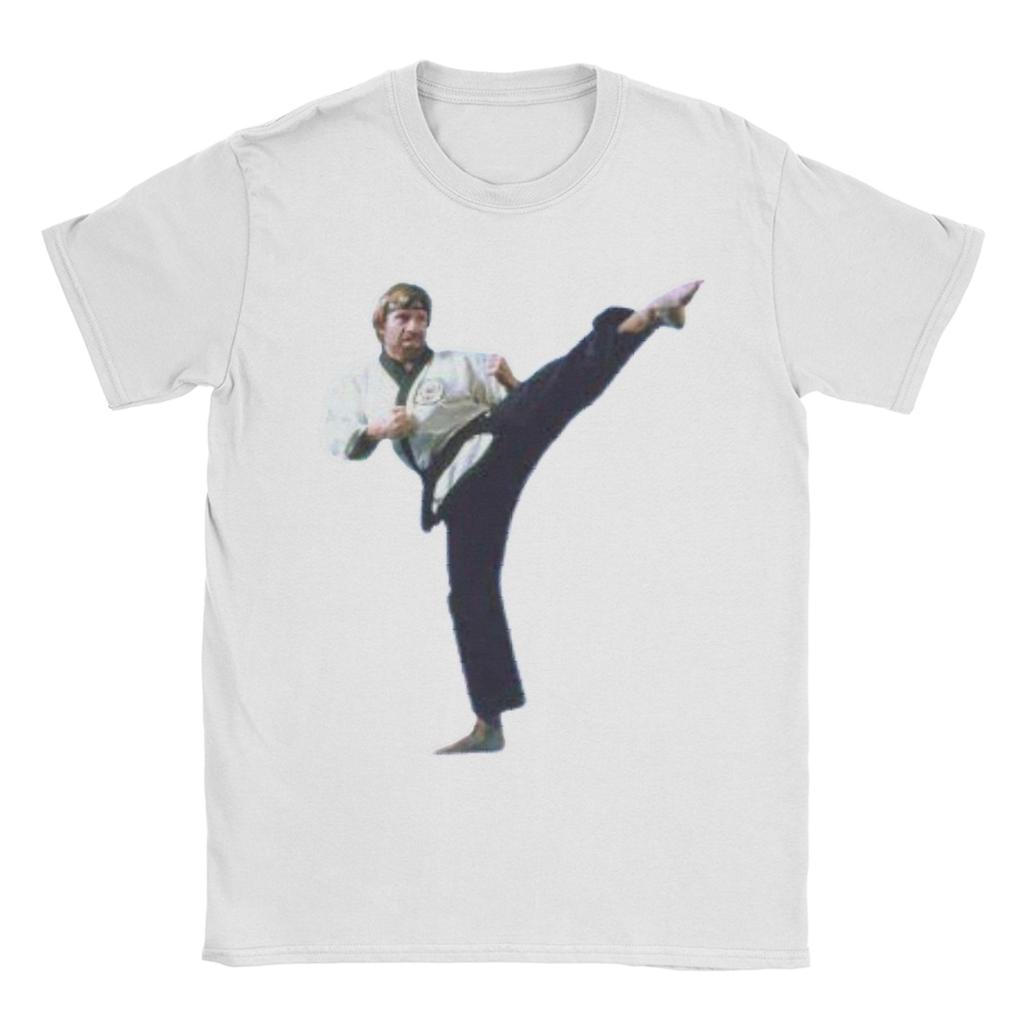 Chuck Norris Roundhouse Kick Unleash the Legend Cotton T Shirts Popular Tshirt for Men Beach Awesome Short Sleeve Top Tees