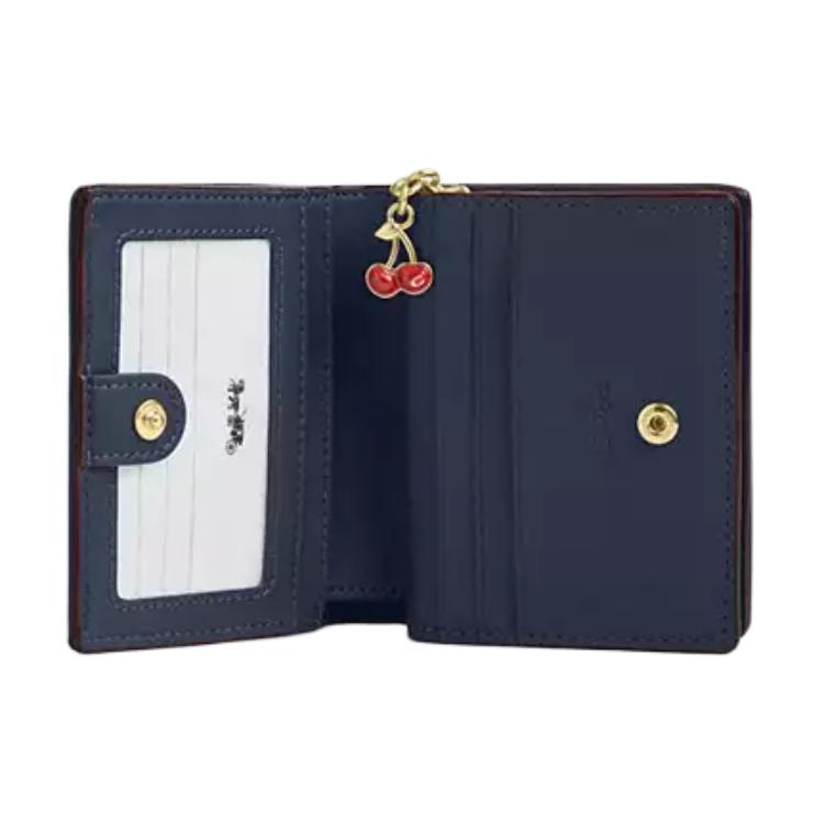 New COACH Coated Canvas Snap Closure Wallet Mini Women's Blue CAA86-IMXIA