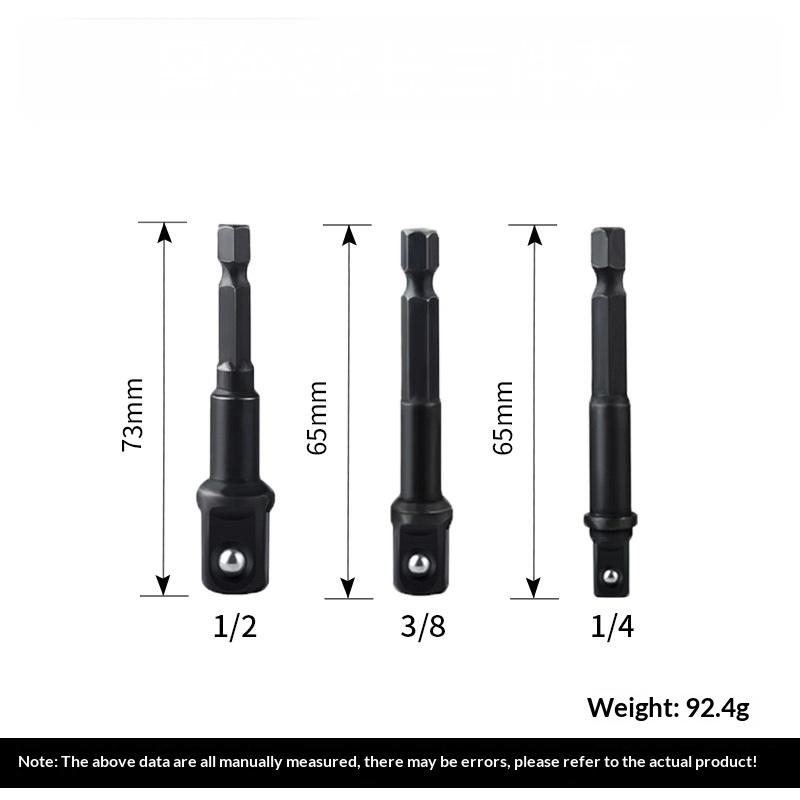 Texture1 Set 1 4 Drive Impact Socket Adapter Reducer Square Socket Drill Bit Bar Adapter Durable Steel for Garage Mechanics