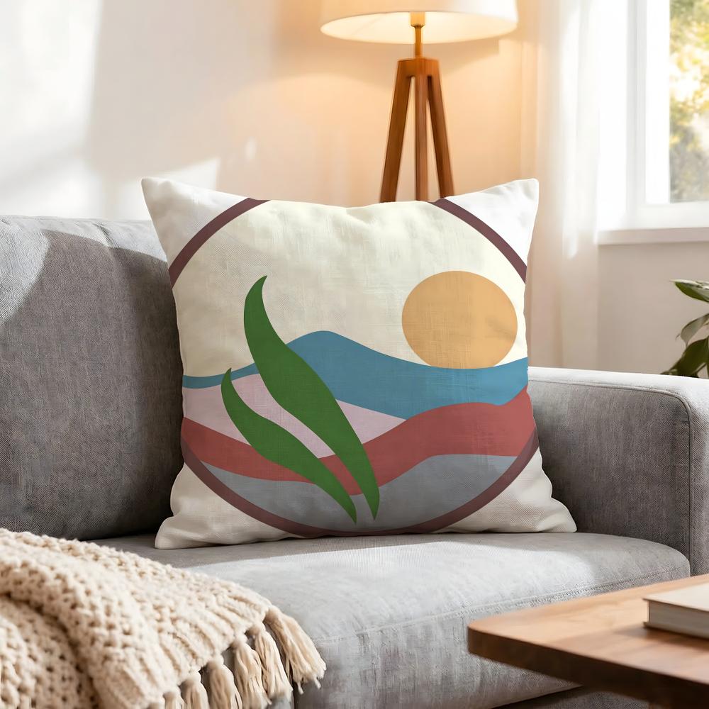 Classic Sunrise Cartoon Cushion Cover 1Pcs Decorative Covers Soft Cushion Case For Sofa Couch Decor 40X40 45X45 Pillowcases