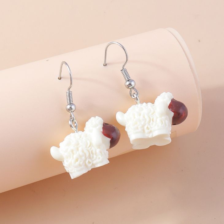 Cute Resin 3D Cow Earrings for Women Girls Cartoon Animal Dangle Earrings Party Holiday Jewelry Gift