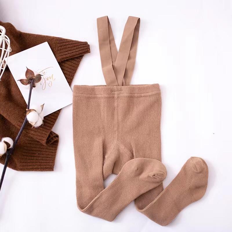 Neugeborenes Baby Mädchen Junge Accessoires Kinder Socken Hosenträger Overall Strumpfhose Uni Hohe Taille Rippstrick Strumpfhose Säugling Leggings