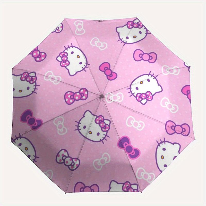 1pc Hello Kitty Pattern Umbrella with Plastic Handle,Suitable for All Seasons Home Travel Outdoor UmbrellaSanlio037