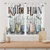 2pcs Farmhouse Kitchen Curtains Rustic Country Fork Knife Vintage Window Treatment For Kitchen Bedroom Cafe Living Room Home Dec