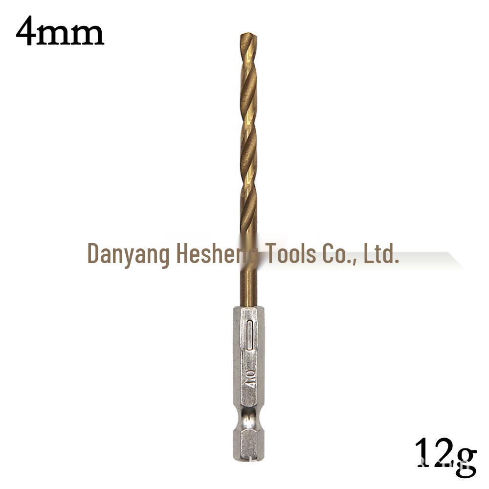 13PC Hexagonal Handle Titanium-Plated Twist Drill Bit Set (1.5-6.5mm) for Electric Drills and Screwdrivers