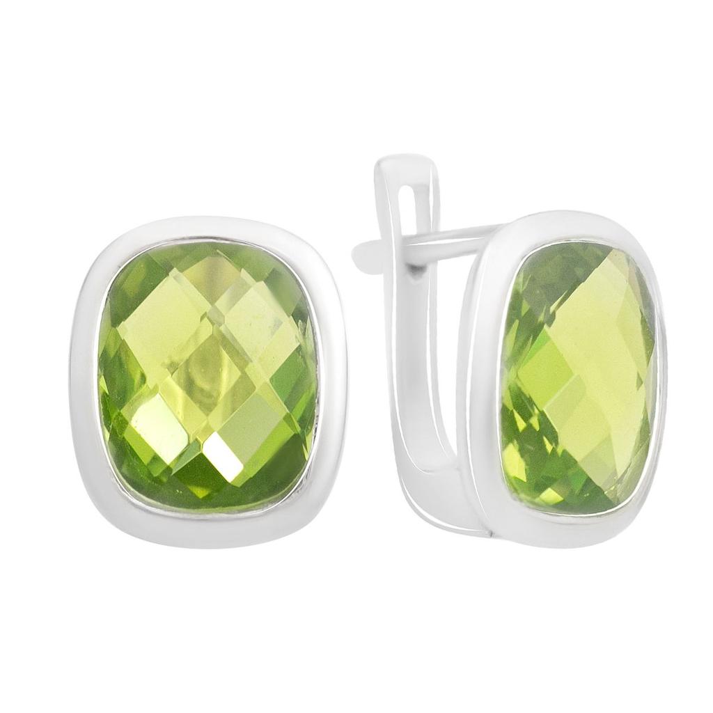Серебряные серьги с хризолітом 6.567ct (60002162)