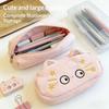 Cute Cartoon Plush Cat Pencil Case Multi-Layer Large Capacity Stationery Storage Bag Student Pencil Case Stationery Supplies