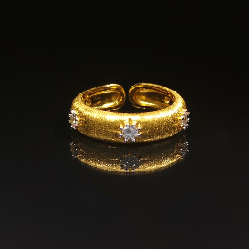 

Кольцо с матовым камнем-звездой - Элегантный подарок высокого класса для женщин золотой