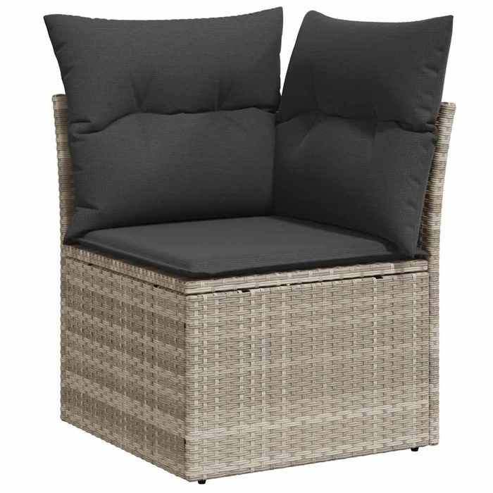 Maison Exclusive - Salon de jardin 9 pcs avec coussins gris clair résine tressée
