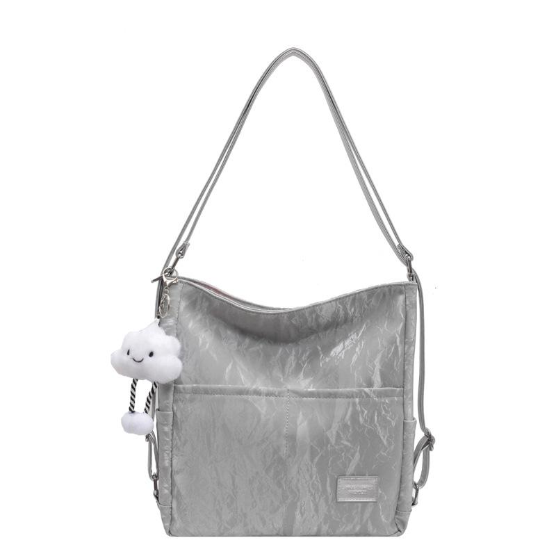 

Сумка-тоут для поїздок на роботу Жіночий рюкзак з м якої шкіри Багатофункціональна наплічна сумка кросбоді срібний