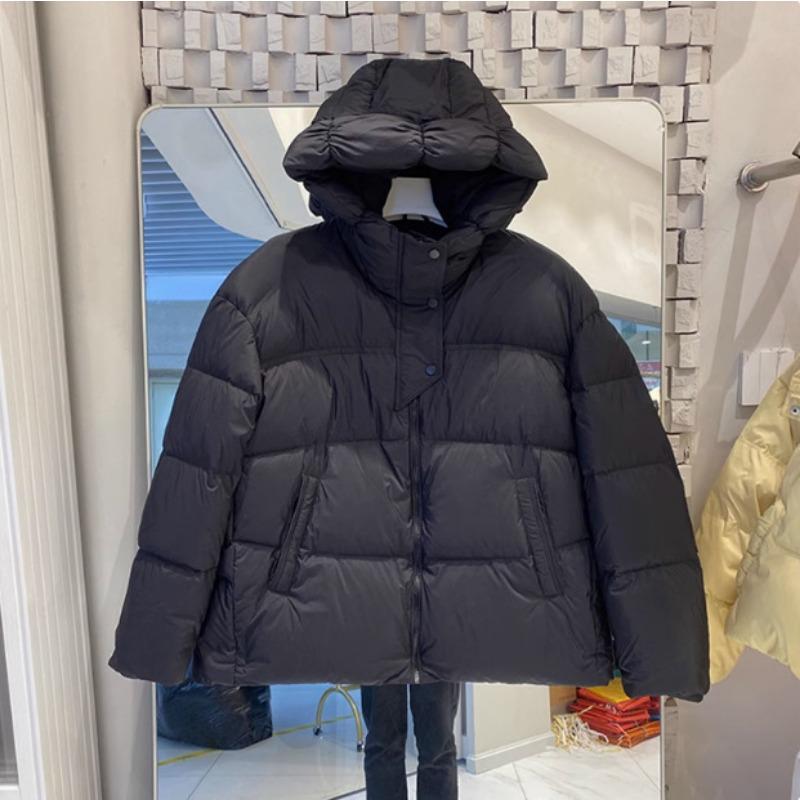 Down jacket women's winter new short hooded bread jacket duck down fashion versatile warm jacket