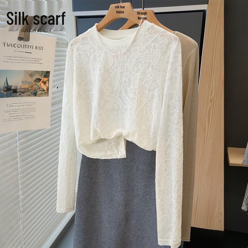Women s Slim Fit Round Neck Pullover Top S