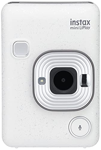 Fujifilm Instax Mini LiPlay Instant Camera/Smartphone Printer, Stone White (INS MINI HM1 STONE WHITE)
