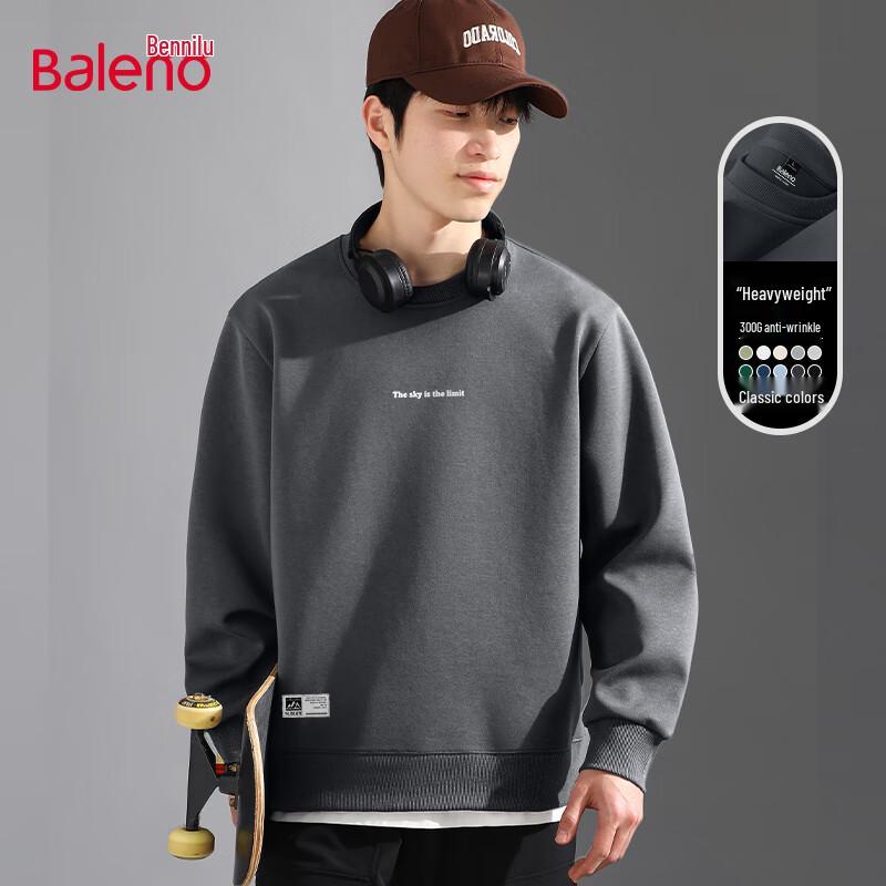 Baleno Men's 2025 Autumn Retro Heavyweight Crewneck Sweatshirt