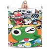 Anime Keroros Frog Blanket  Soft Graphic Plush Throw Blanket For Students Outdoor Flannel Bedspread Bed Cover