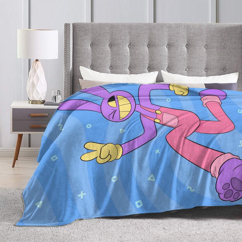 J-Jaxs Purple Rabbit Blankets Flannel Summer Air Conditioning Multifunction Soft Throw Blankets for Bedding Office Bedspread