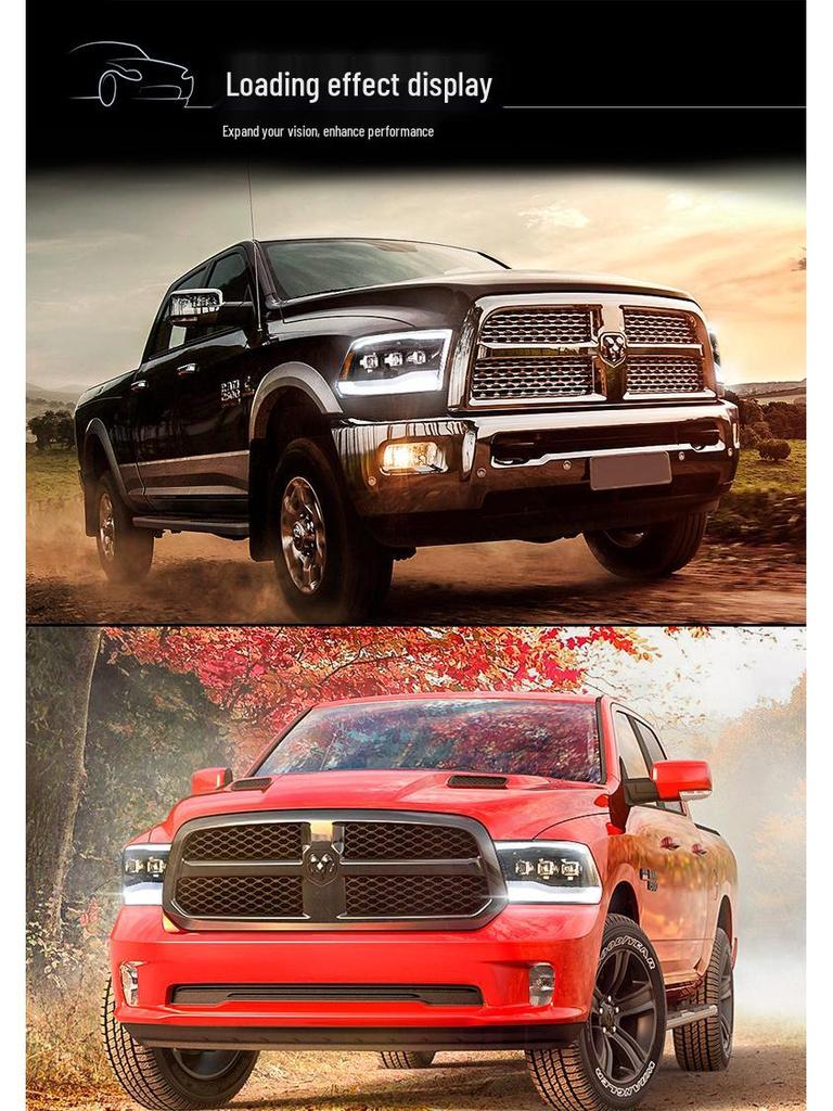VLAND LED Headlight Assembly for Dodge Ram 1500/2500/3500 with Daytime Running Lights
