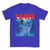 PAWS Funny Cat Parody For Shark And Cat Lovers TShirt Beach Y2K TShirts Cotton Tshirt For Men ShortSleeved Casual Tees