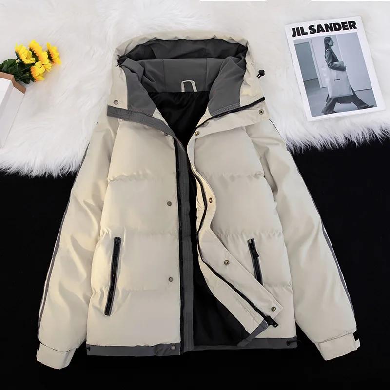 Men's Winter Cotton Coat Casual Thickened Hooded Parka Student Autumn/winter Fashion Outerwear