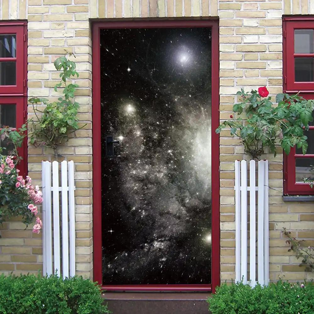 Retro Themed Kitchen Decoration PVC Door Sticker - a Festive Door Decoration That Can Be Easily Removed, Suitable for Kitchen, Guest Room