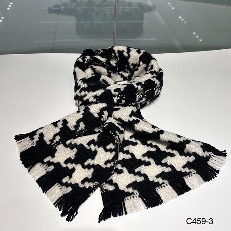 G·TENNA NX-C459 Women's Houndstooth Cashmere Scarf