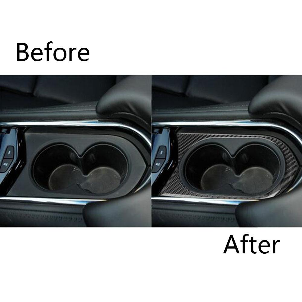 Carbon Fiber Interior Center Console Cup Holder Cover Trim For Cadillac Ats